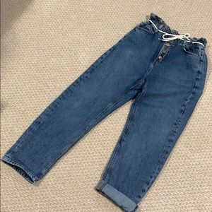 ZARA high waist loosefit drawstring buttonfly jean